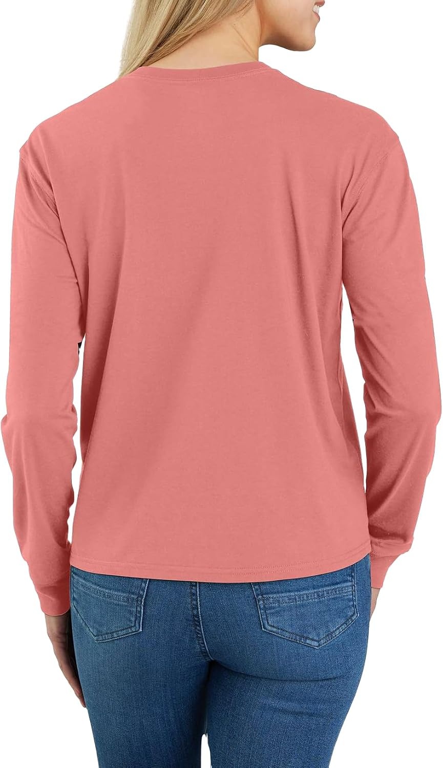 image:imageCarhartt Womens Tencel Fiber Series Loose Fit LongSleeve Pocket TShirtAged Coral