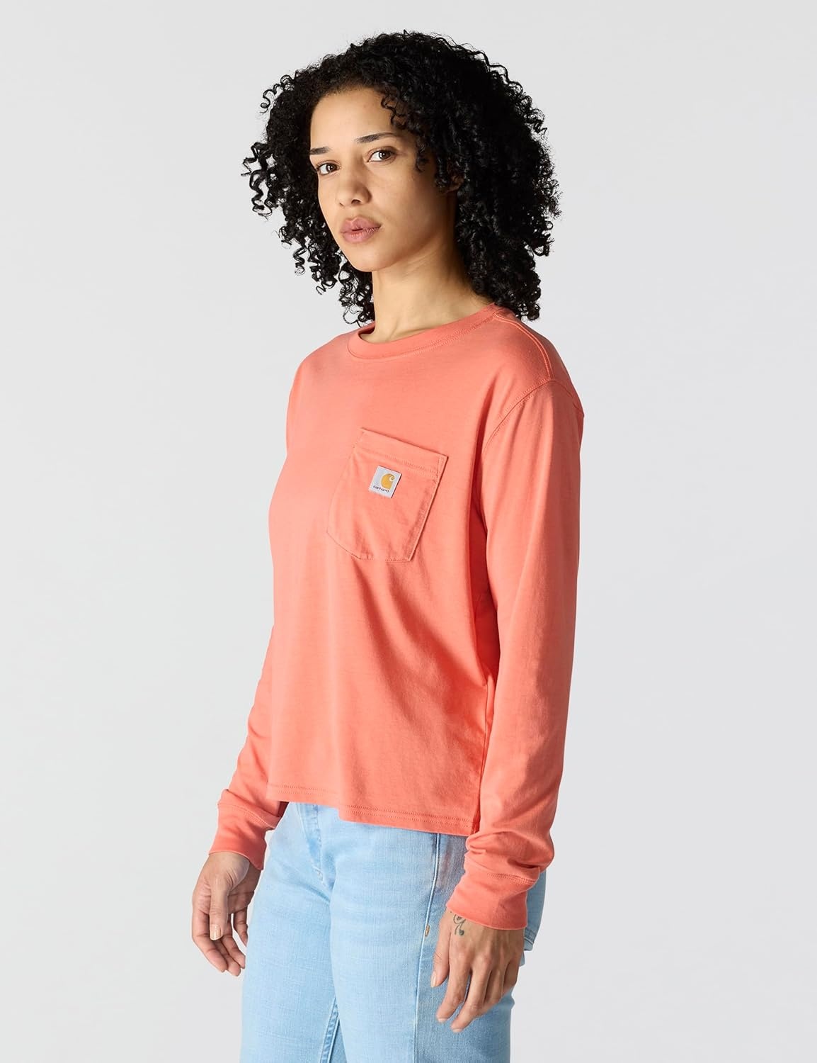 image:imageCarhartt Womens Tencel Fiber Series Loose Fit LongSleeve Pocket TShirtDusty Cedar