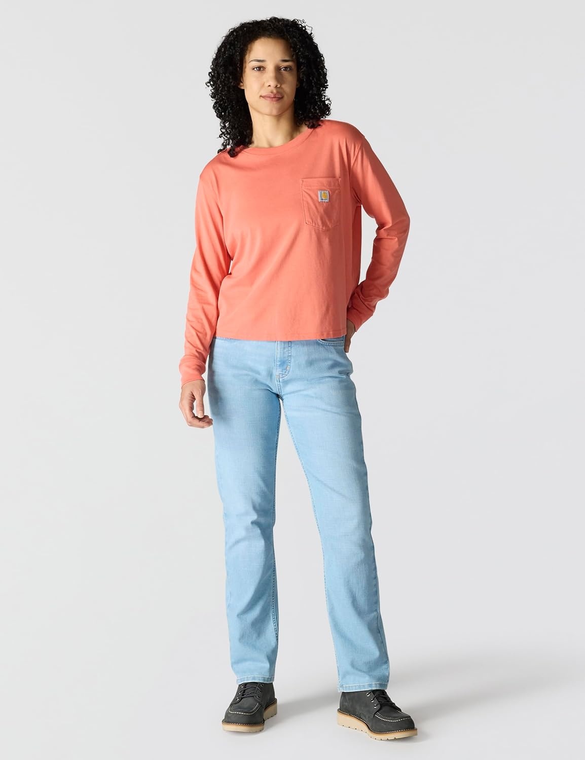 image:imageCarhartt Womens Tencel Fiber Series Loose Fit LongSleeve Pocket TShirtDusty Cedar