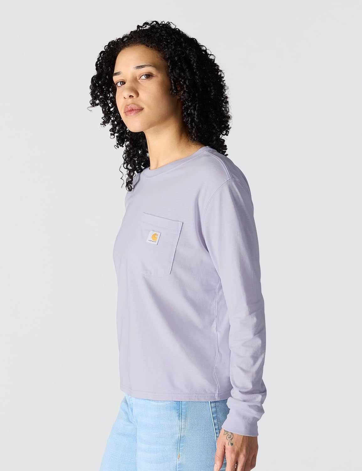 image:imageCarhartt Womens Tencel Fiber Series Loose Fit LongSleeve Pocket TShirtMica