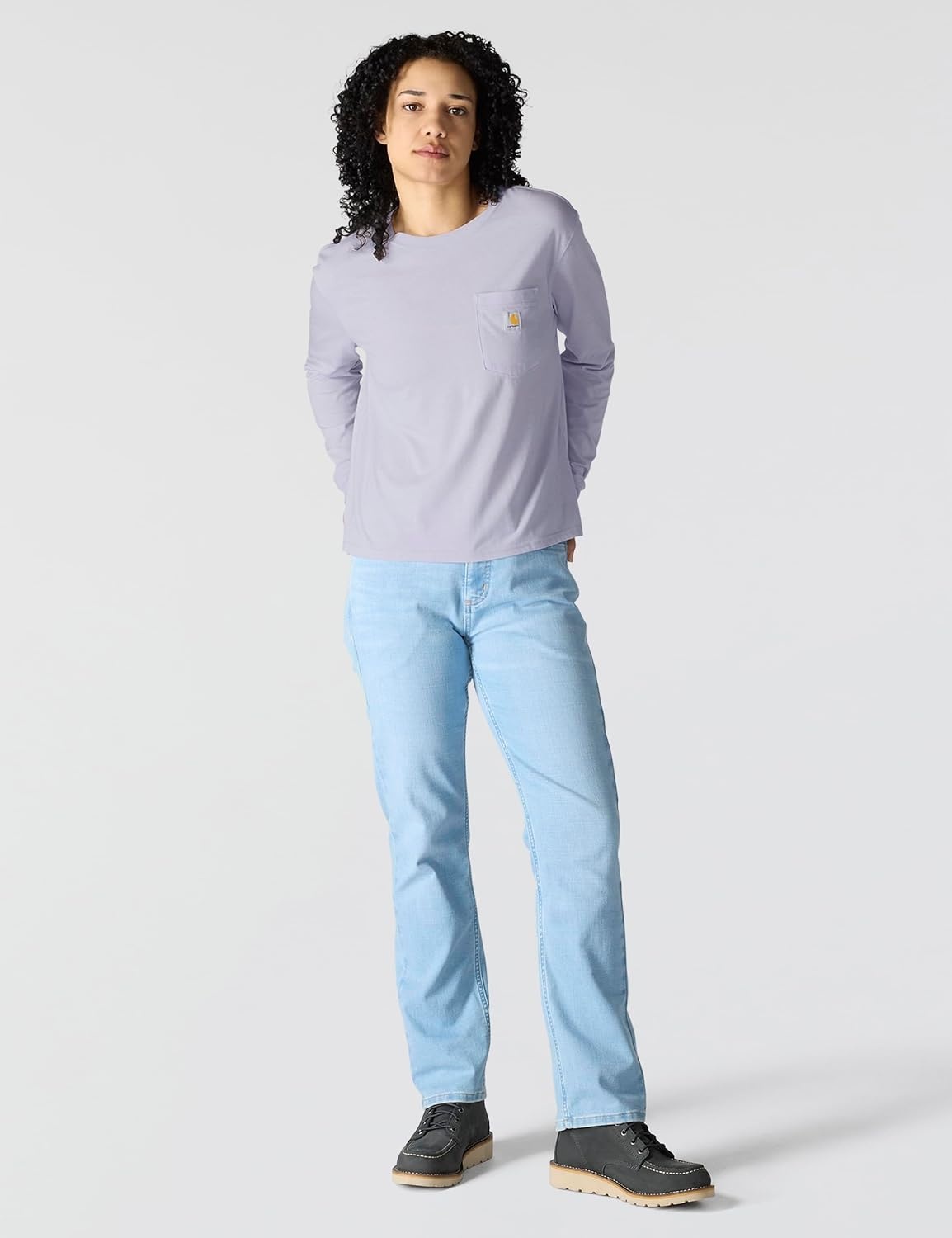 image:imageCarhartt Womens Tencel Fiber Series Loose Fit LongSleeve Pocket TShirtMica