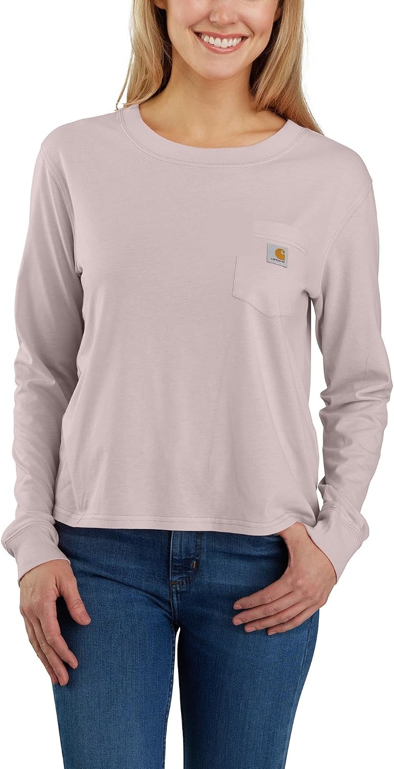 image:imageCarhartt Womens Tencel Fiber Series Loose Fit LongSleeve Pocket TShirtMink