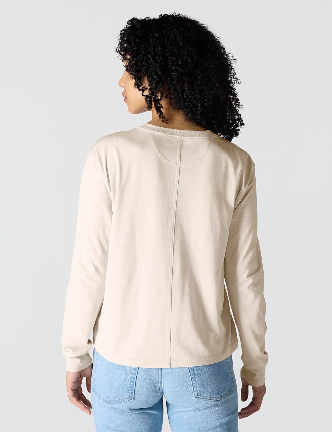 image:imageCarhartt Womens Tencel Fiber Series Loose Fit LongSleeve Pocket TShirtOat Milk Heather