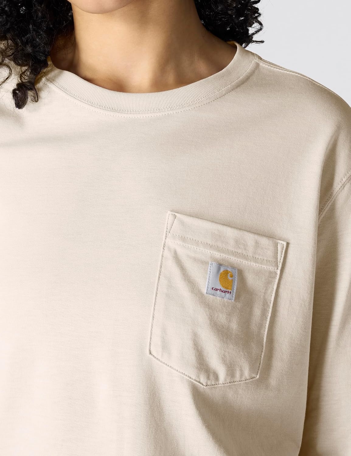 image:imageCarhartt Womens Tencel Fiber Series Loose Fit LongSleeve Pocket TShirtOat Milk Heather