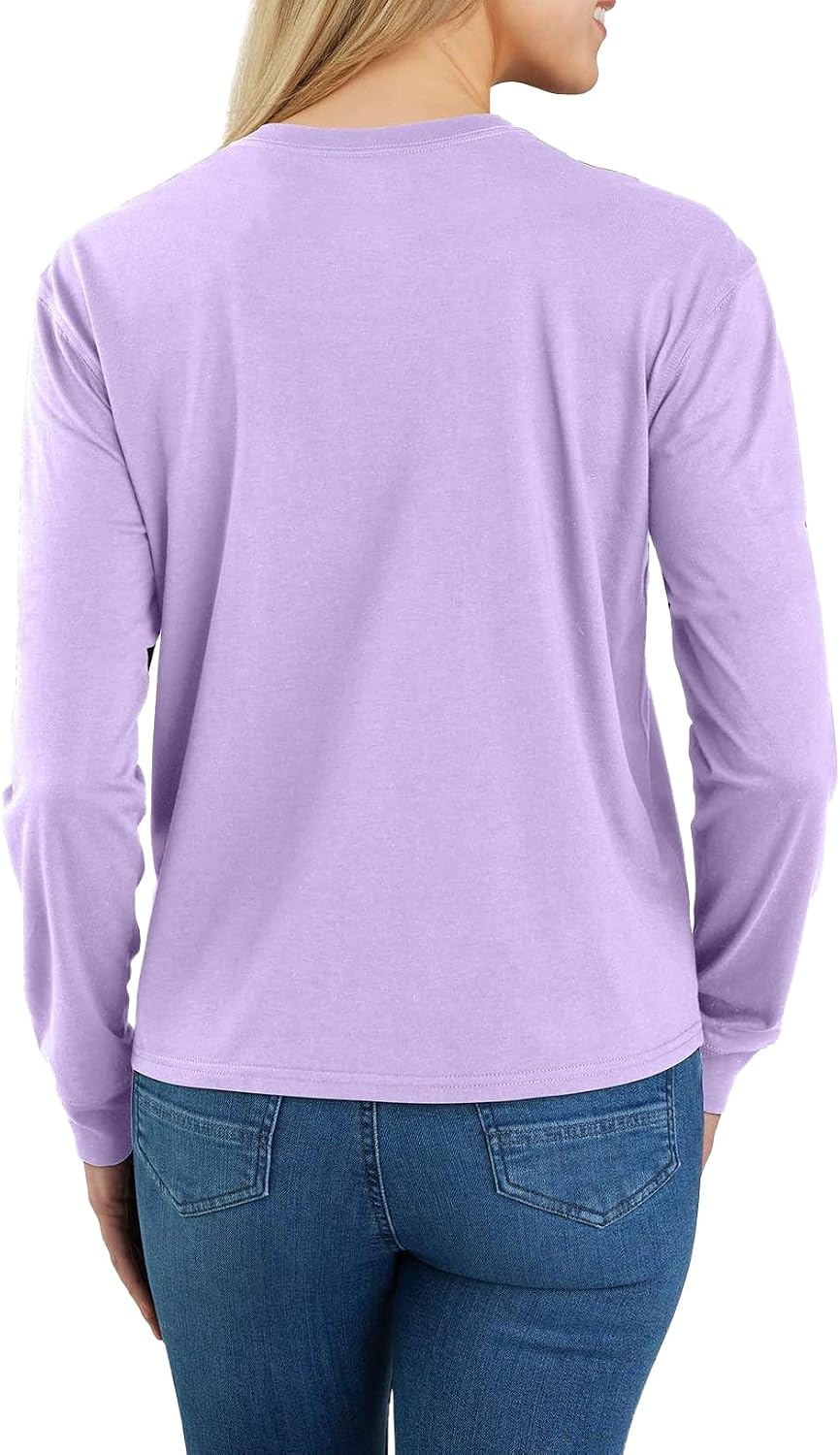 image:imageCarhartt Womens Tencel Fiber Series Loose Fit LongSleeve Pocket TShirtViolet Haze