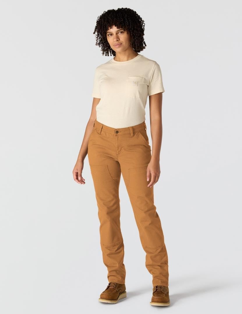image:imageCarhartt Womens The Essential Ashland DoubleFront PantCarhartt Brown