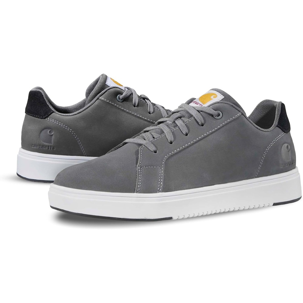 image:imageCarhartt Detroit Leather Sneakers for Women Comfortable Shoes for Women with Wide Toe Box Comfort Footbed and Midsole and SlipResistant OutsoleMedium Grey