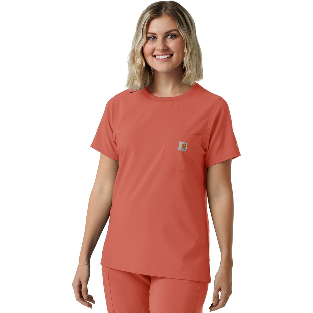 image:imageCarhartt Force CrossFlex Womens Crew Neck Scrub TopDusty Cedar