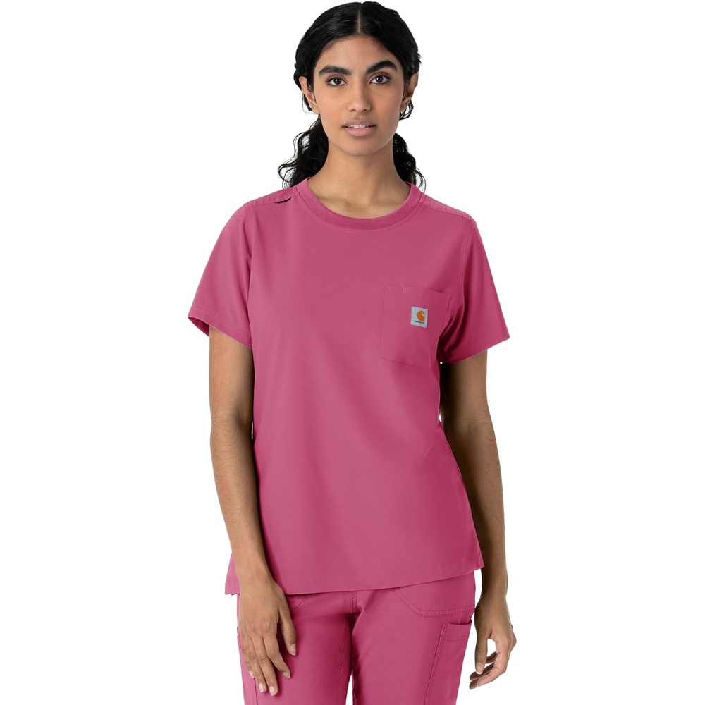 image:imageCarhartt Force CrossFlex Womens Crew Neck Scrub TopElectric Fuschia