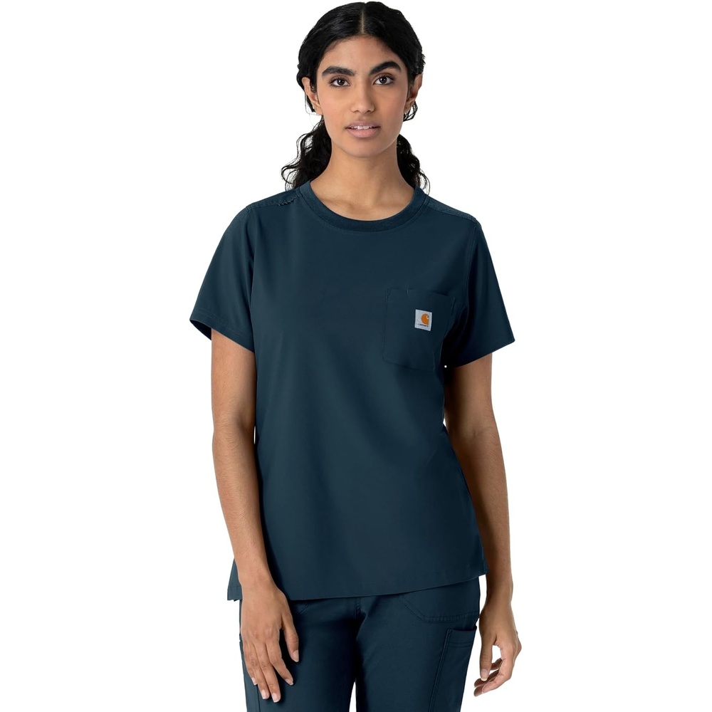image:imageCarhartt Force CrossFlex Womens Crew Neck Scrub TopNavy