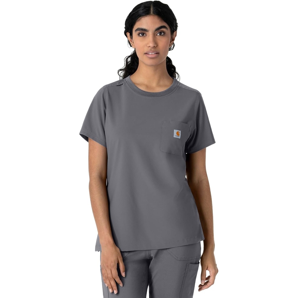 image:imageCarhartt Force CrossFlex Womens Crew Neck Scrub TopPewter