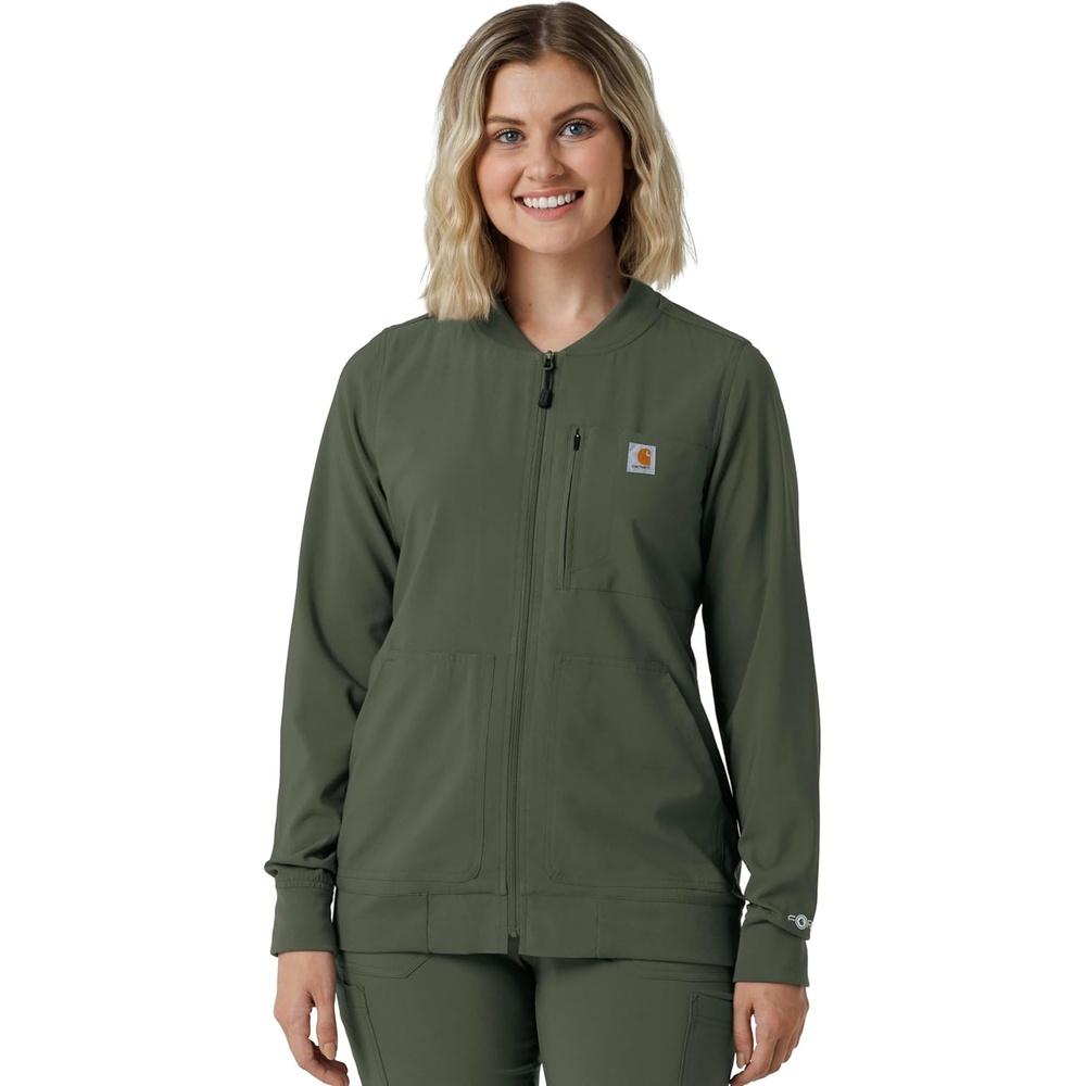 image:imageCarhartt Force CrossFlex Womens Lightweight Scrub JacketOlive