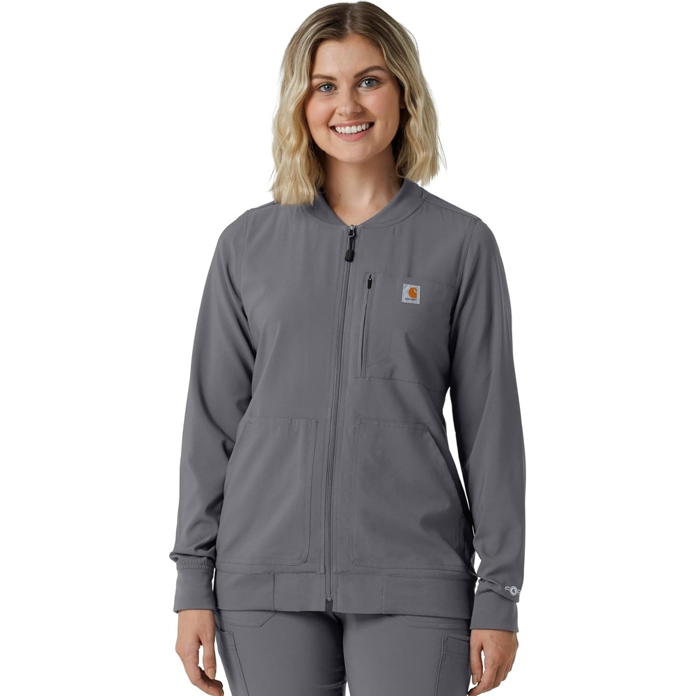 image:imageCarhartt Force CrossFlex Womens Lightweight Scrub JacketPewter