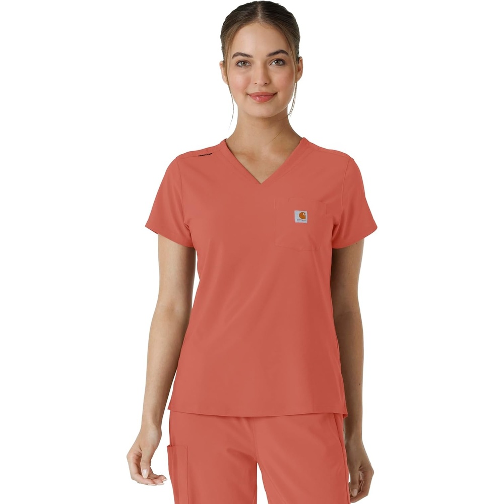 image:imageCarhartt Force CrossFlex Womens Tuckin Scrub TopDusty Cedar
