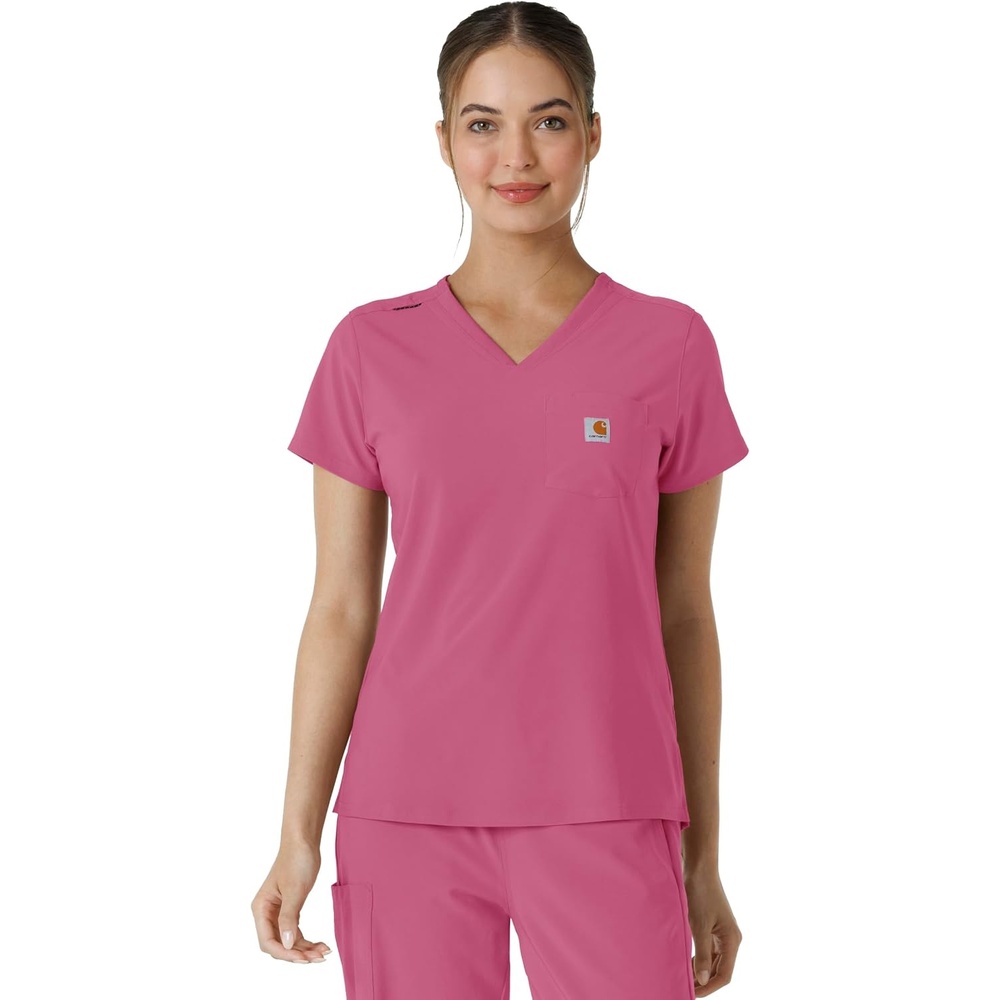 image:imageCarhartt Force CrossFlex Womens Tuckin Scrub TopElectric Fuschia