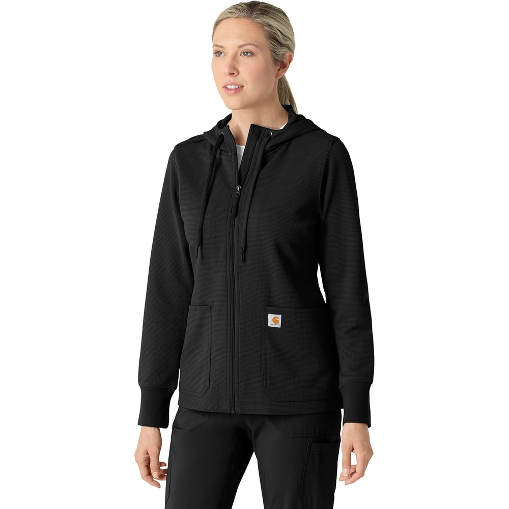 image:imageCarhartt Layers Womens Full Zip Waffle Hoodie Black XL