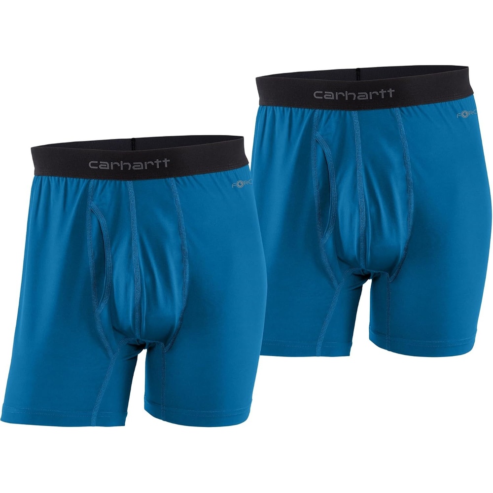 image:imageCarhartt Mens UU0196M Force Stretch Jersey 5 Inch Boxer Brief 2PackMarine