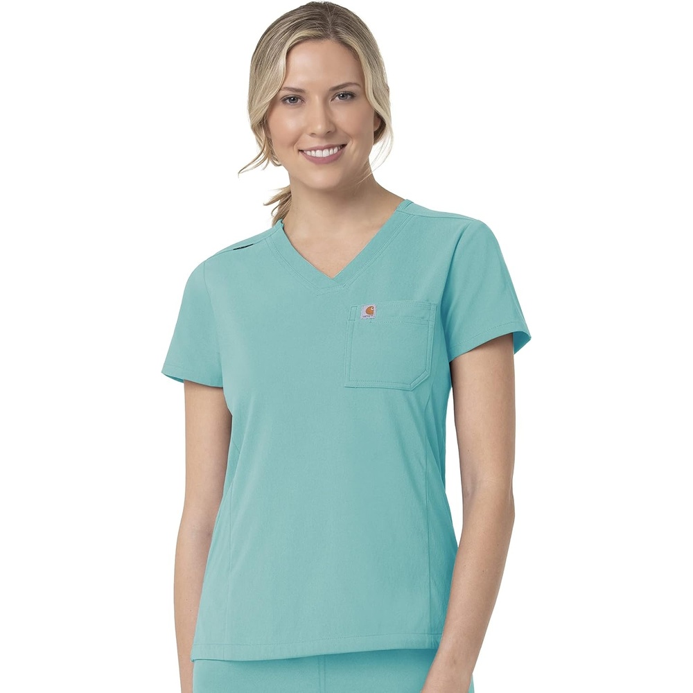 image:imageCarhartt Rugged Flex Peak Womens Tuckin Scrub TopAqua Sea