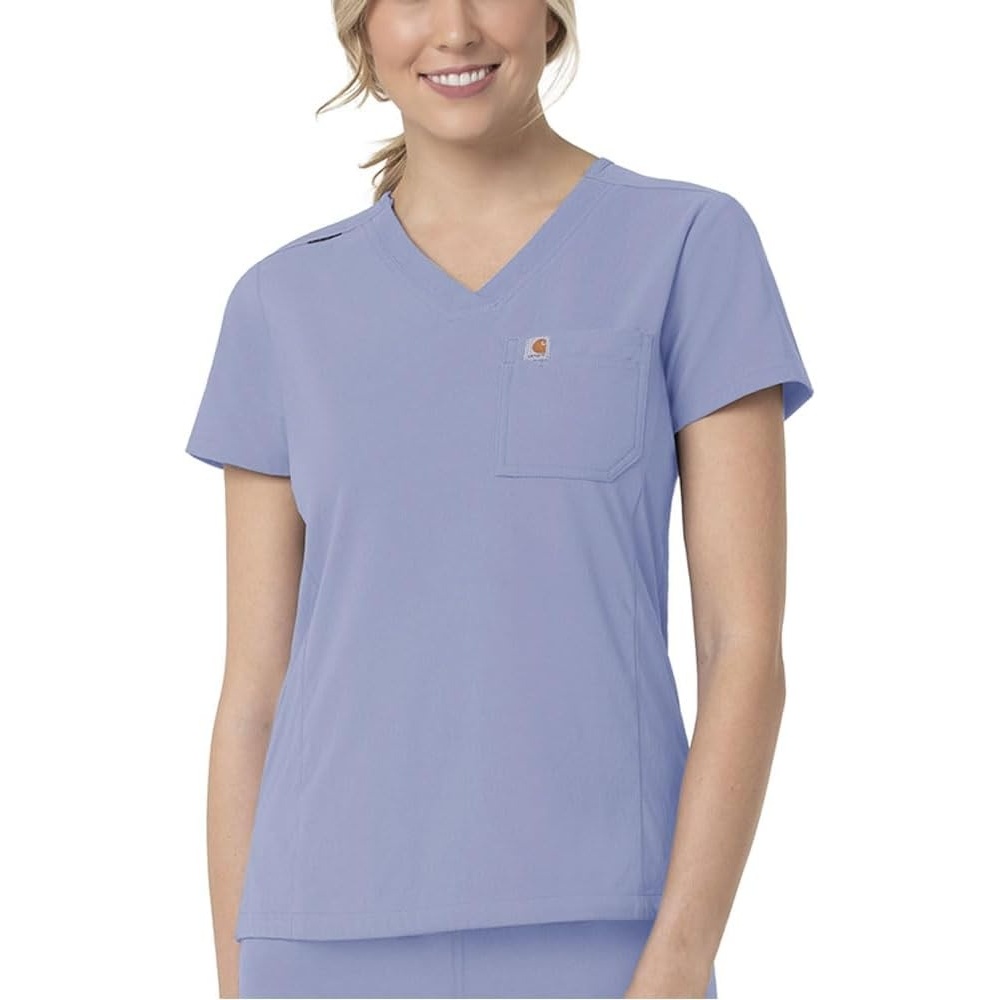 image:imageCarhartt Rugged Flex Peak Womens Tuckin Scrub TopCeil Blue