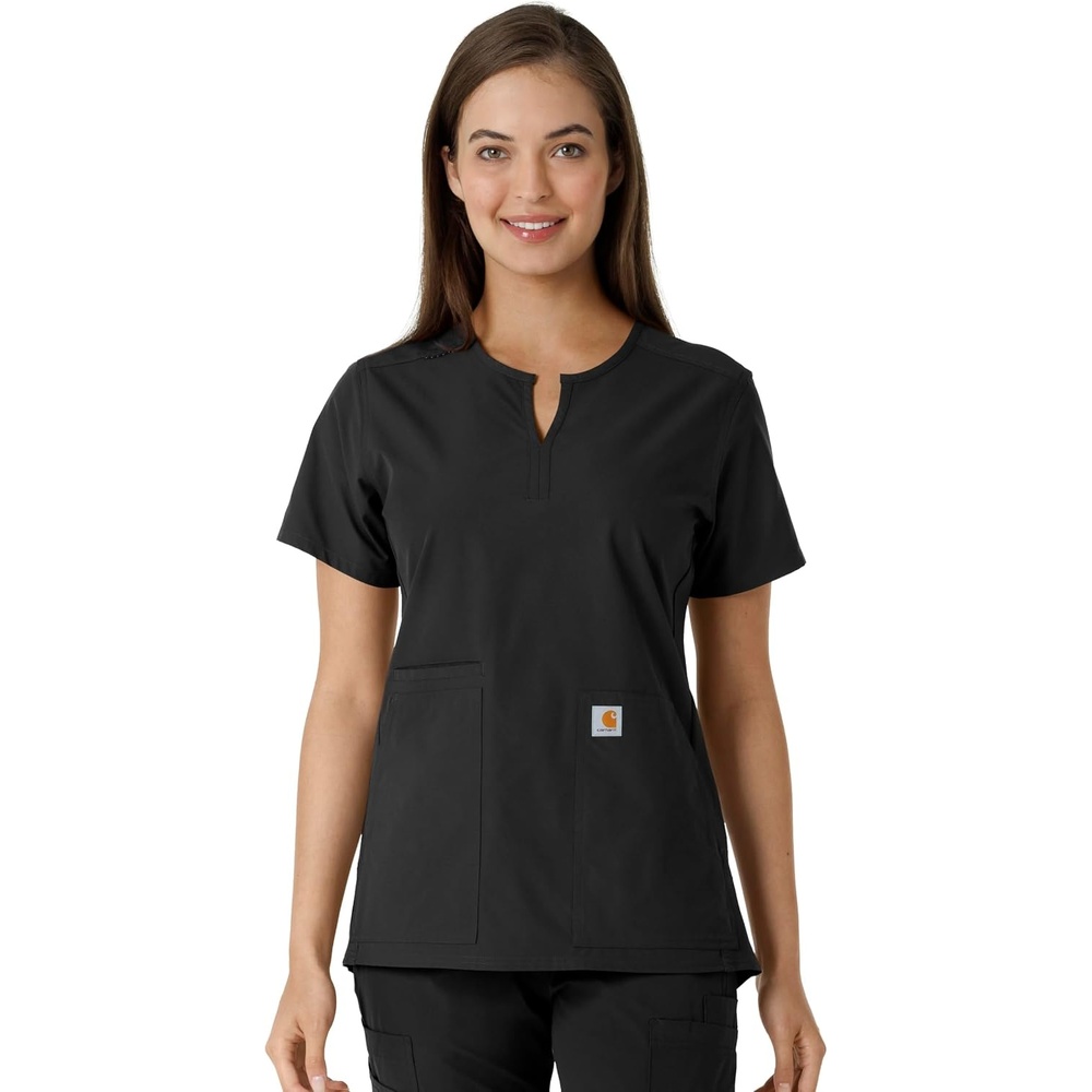 image:imageCarhartt Scrubs C12413 Womens Force Essentials Modern Fit Notch NeckBlack