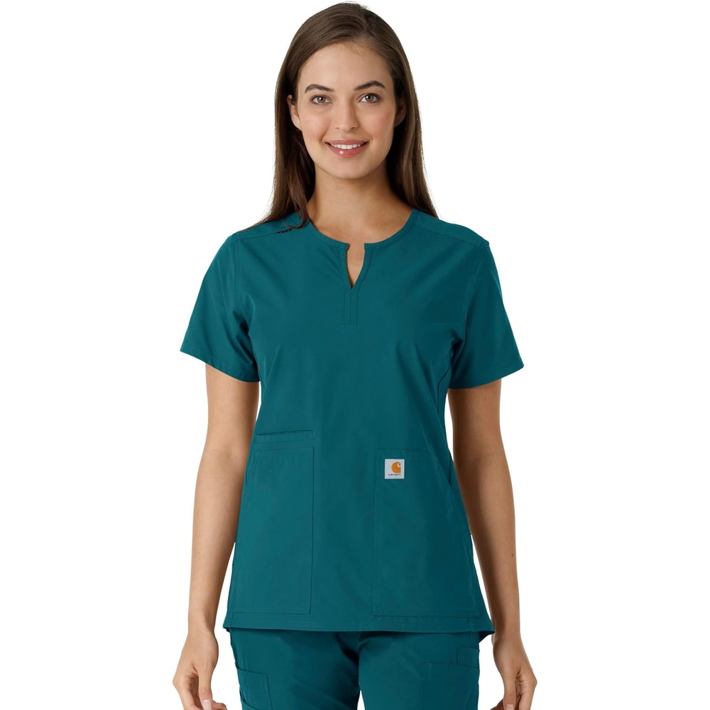 image:imageCarhartt Scrubs C12413 Womens Force Essentials Modern Fit Notch NeckCaribbean