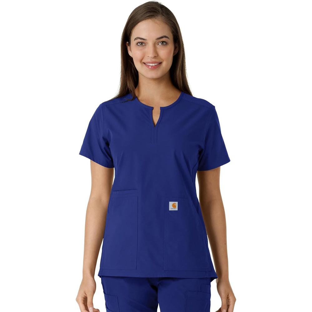 image:imageCarhartt Scrubs C12413 Womens Force Essentials Modern Fit Notch NeckGalaxy Blue