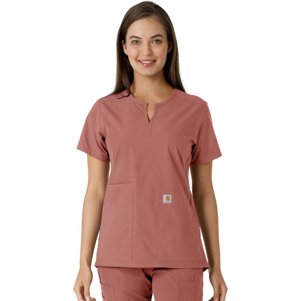 image:imageCarhartt Scrubs C12413 Womens Force Essentials Modern Fit Notch NeckWildrose