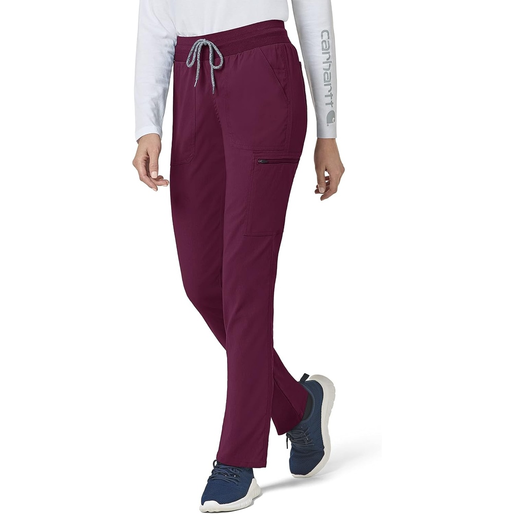 image:imageCarhartt Scrubs C52237 Womens Rugged Flex Modern Fit Slim Leg PantWine