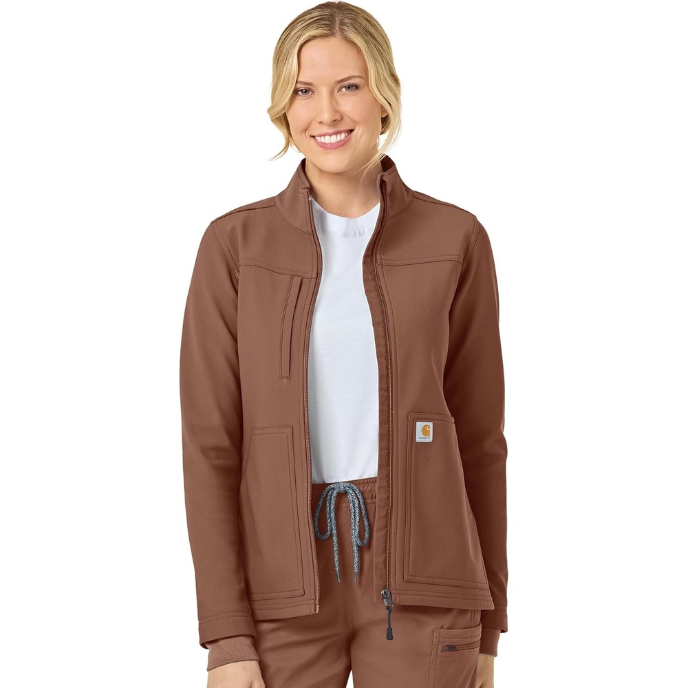 image:imageCarhartt Scrubs C81023 Womens Rugged Flex Modern Fit Bonded Fleece JaNutmeg