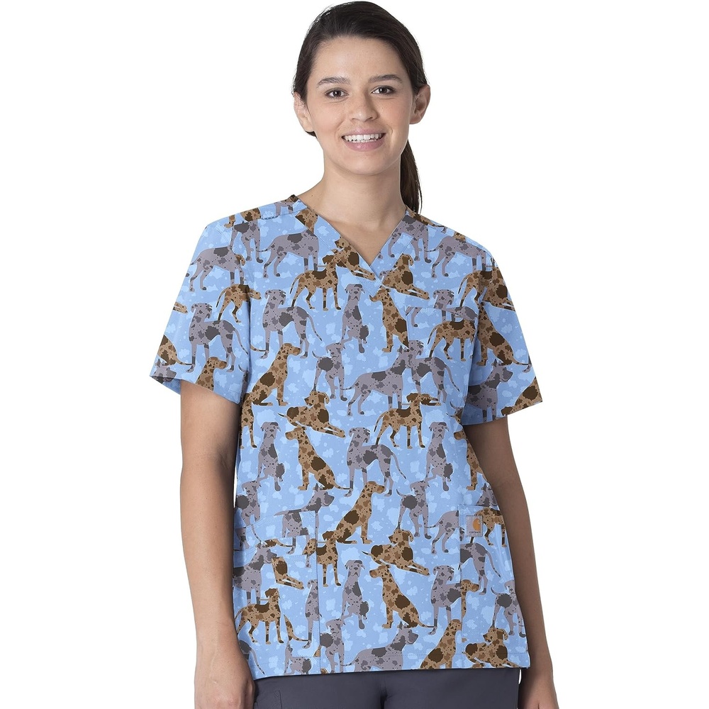 image:imageCarhartt Scrubs for Women Force CrossFlex Panel VNeck Tops with 3 PocketsGreat Gathering