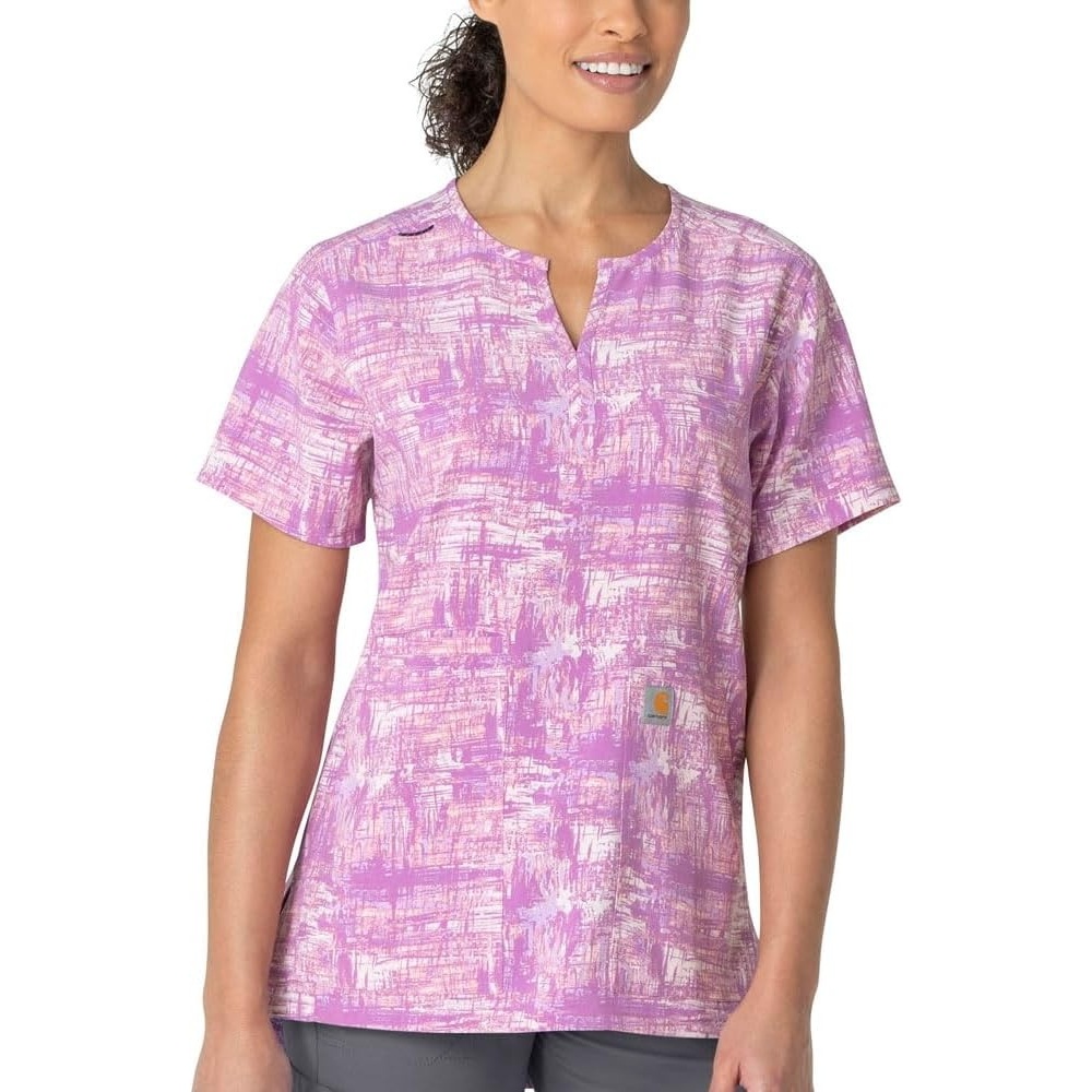 image:imageCarhartt Scrubs for Women Force CrossFlex Panel VNeck Tops with 3 PocketsHatchwork