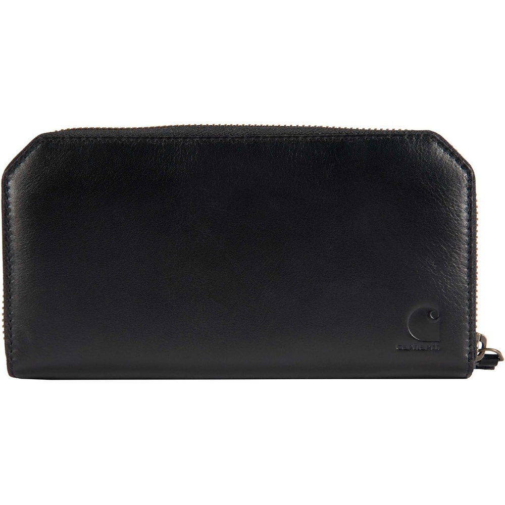 image:imageCarhartt Womens Casual Full Grain Leather Wallets Multiple Card and Cash Compartments for Easy AccessBlack Clutch Wallet