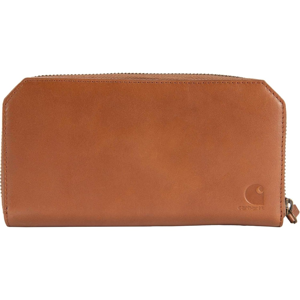 image:imageCarhartt Womens Casual Full Grain Leather Wallets Multiple Card and Cash Compartments for Easy AccessBrown Clutch Wallet