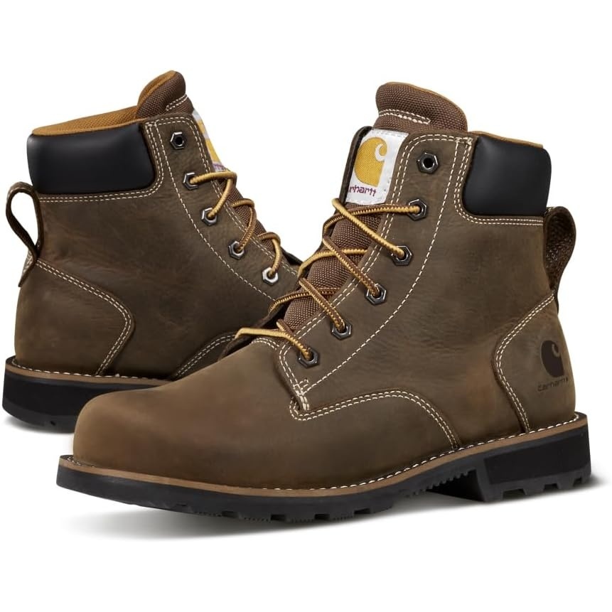 image:imageCarhartt Womens Frontier 6 Steel Toe Work Boot Water Resistant Leather Safety Footwear with Slip Resistant OutsoleMossy Brown