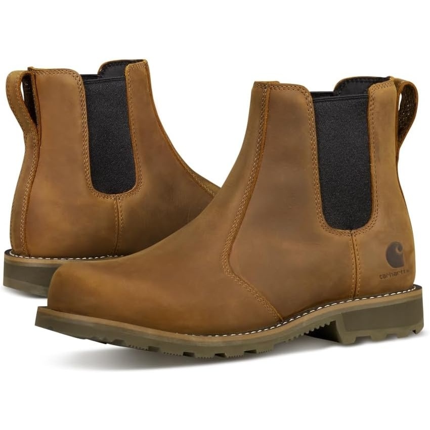image:imageCarhartt Womens Frontier SoftToe Chelsea Work Boot Water Resistant SlipResistant Rubber Outsole Cushioned FootbedBrown