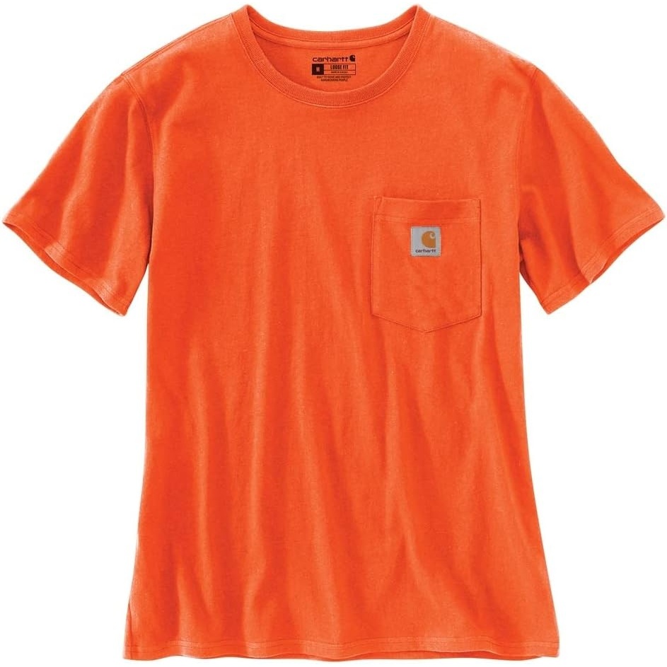 image:imageCarhartt Womens Iconic WK87 Pocket TShirt CloseoutBrite Orange