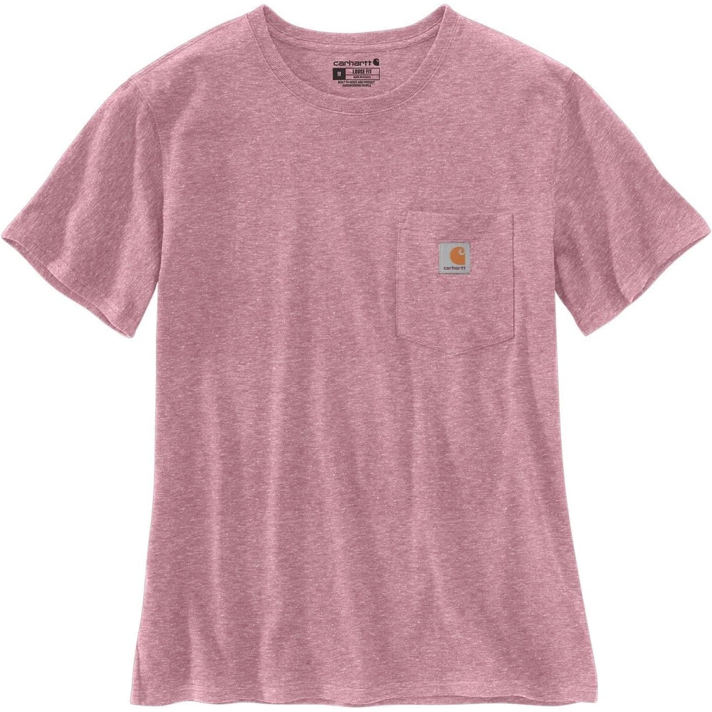 image:imageCarhartt Womens Iconic WK87 Pocket TShirt CloseoutFoxglove Snow Heather