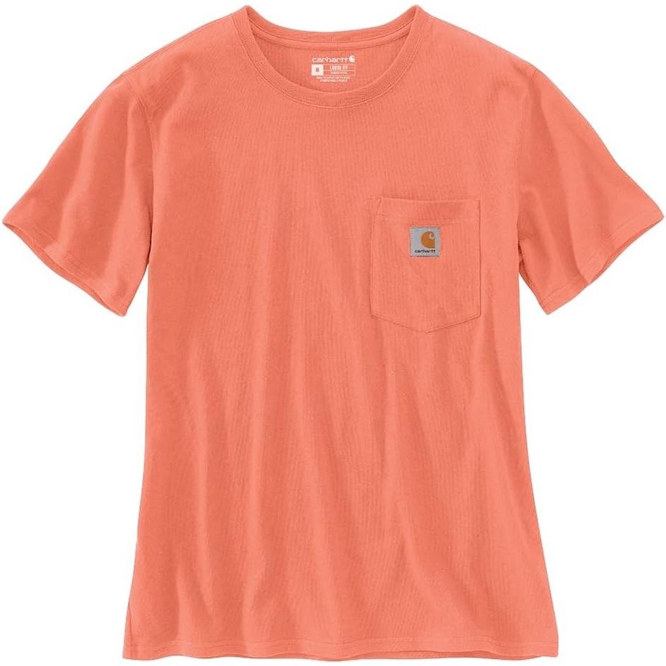 image:imageCarhartt Womens Iconic WK87 Pocket TShirt CloseoutFresh Salmon