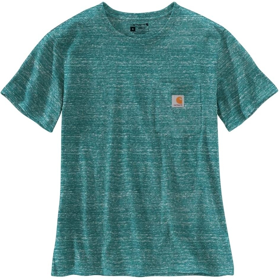 image:imageCarhartt Womens Iconic WK87 Pocket TShirt CloseoutTidal Snow Heather
