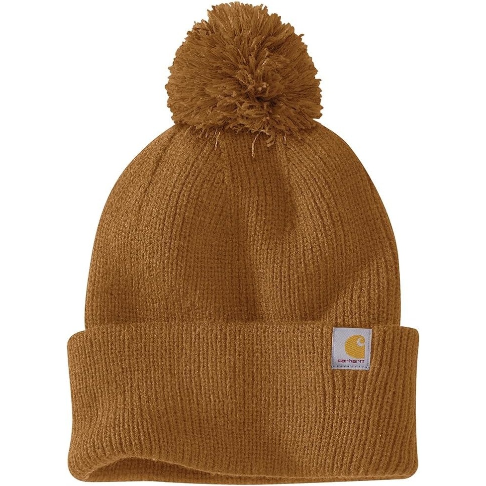 image:imageCarhartt Womens Knit PomPom Cuffed BeanieCarhartt Brown