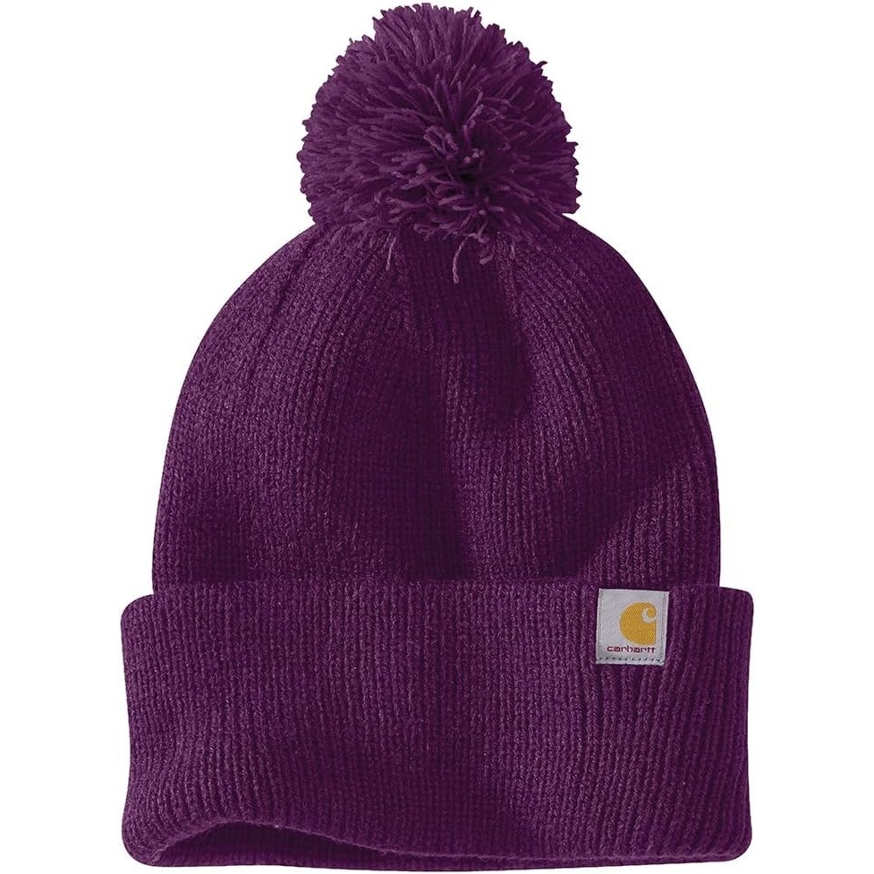 image:imageCarhartt Womens Knit PomPom Cuffed BeanieEggplant