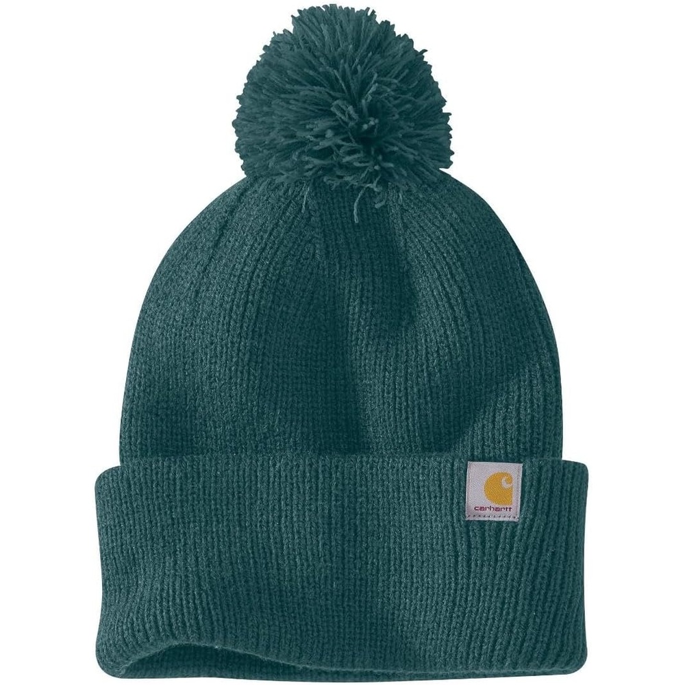 image:imageCarhartt Womens Knit PomPom Cuffed BeanieGreenstone