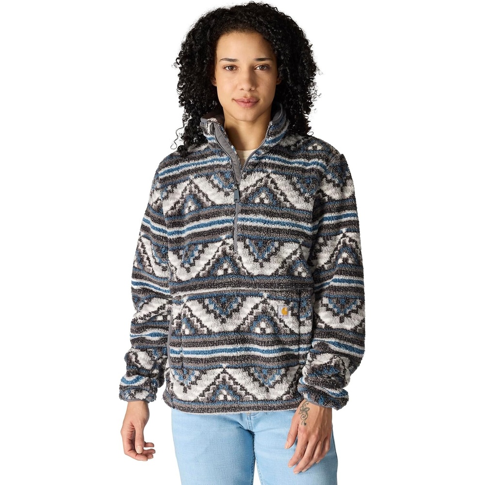 image:imageCarhartt Womens Loose Fit Fleece PulloverB Yellowtail Mountain Print Shadow