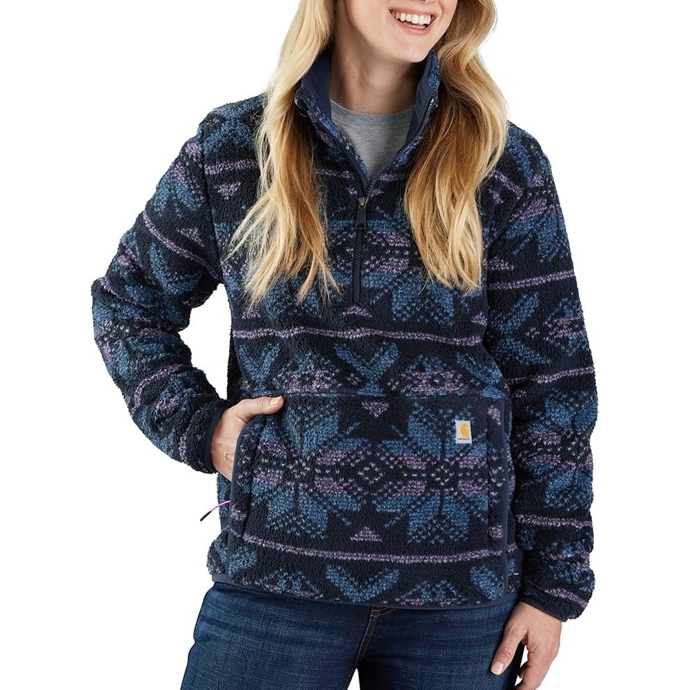 image:imageCarhartt Womens Loose Fit Fleece PulloverNavy Fairisle