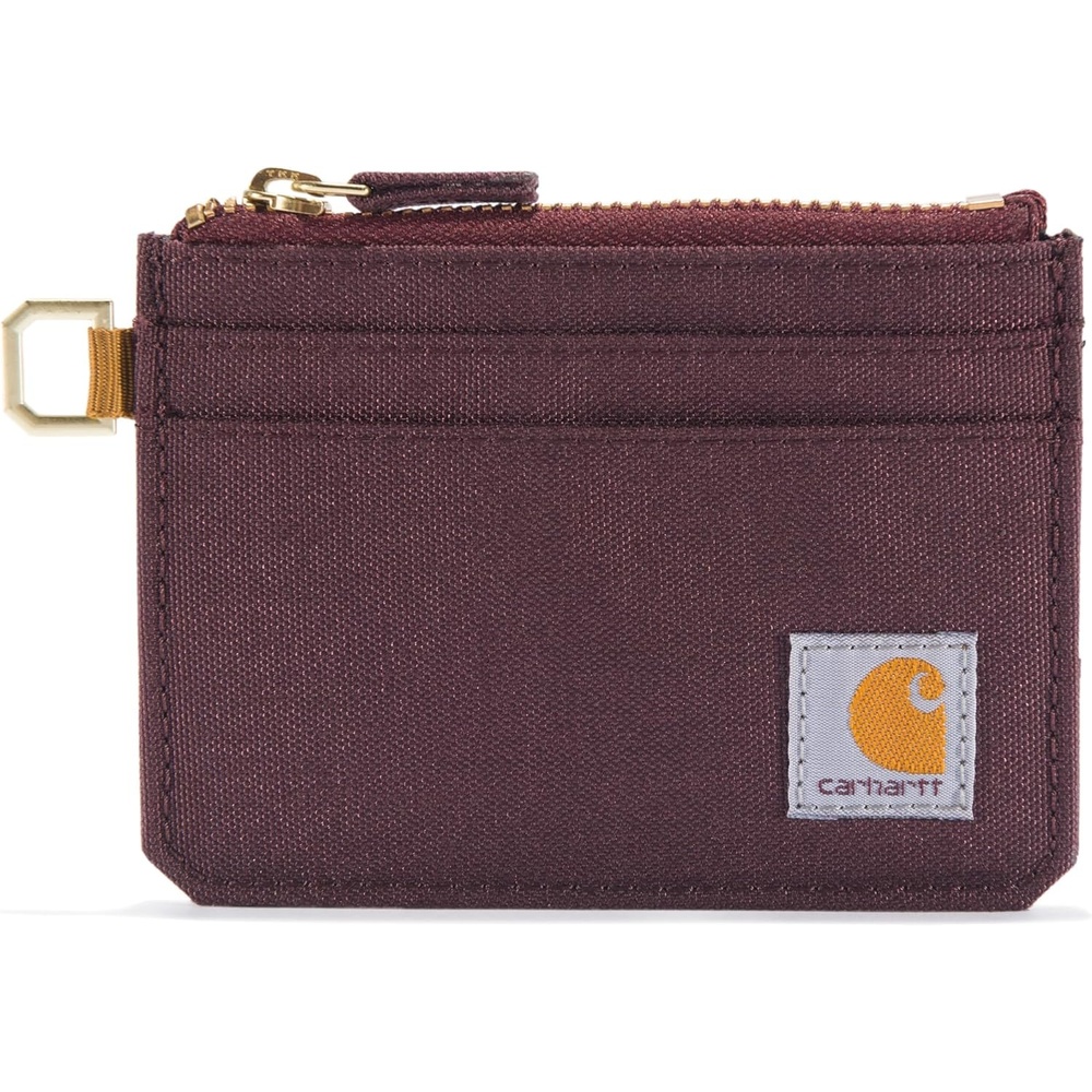 image:imageCarhartt Womens Nylon Duck Zippered Card Keeper WalletNylon Duck Zippered Deep Wine