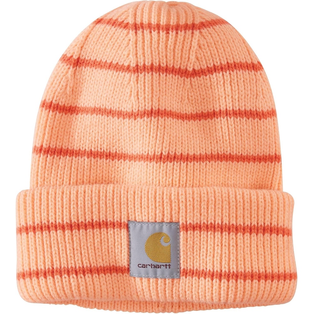 image:imageCarhartt Womens Rib Knit BeanieRosewater Stripe