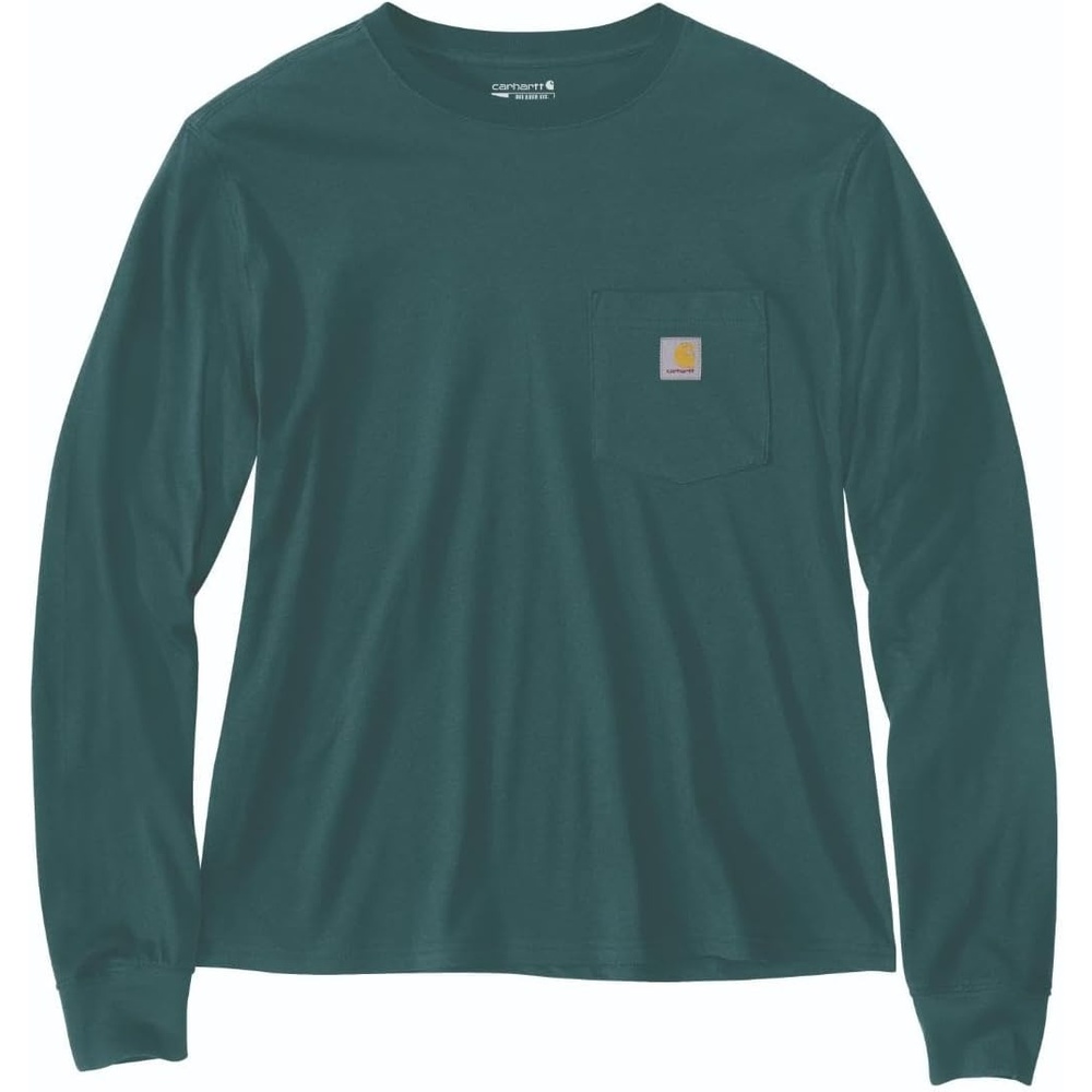 image:imageCarhartt Womens Tencel Fiber Series Loose Fit LongSleeve Pocket TShirtGreenstone