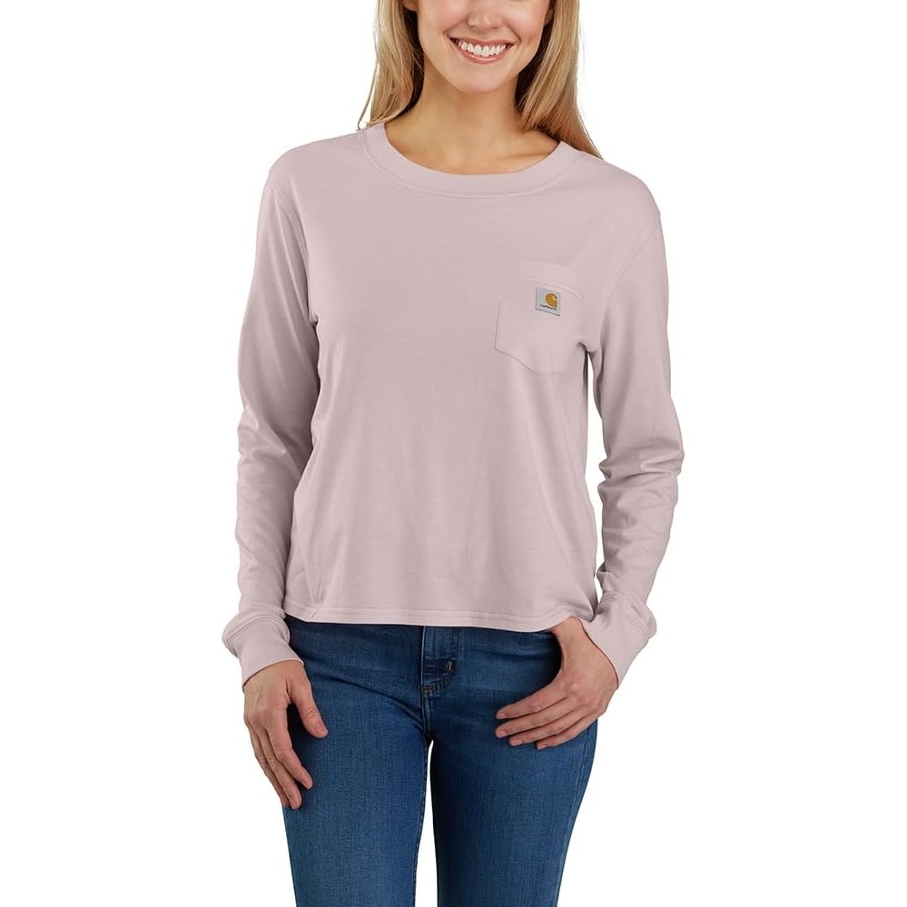 image:imageCarhartt Womens Tencel Fiber Series Loose Fit LongSleeve Pocket TShirtMink