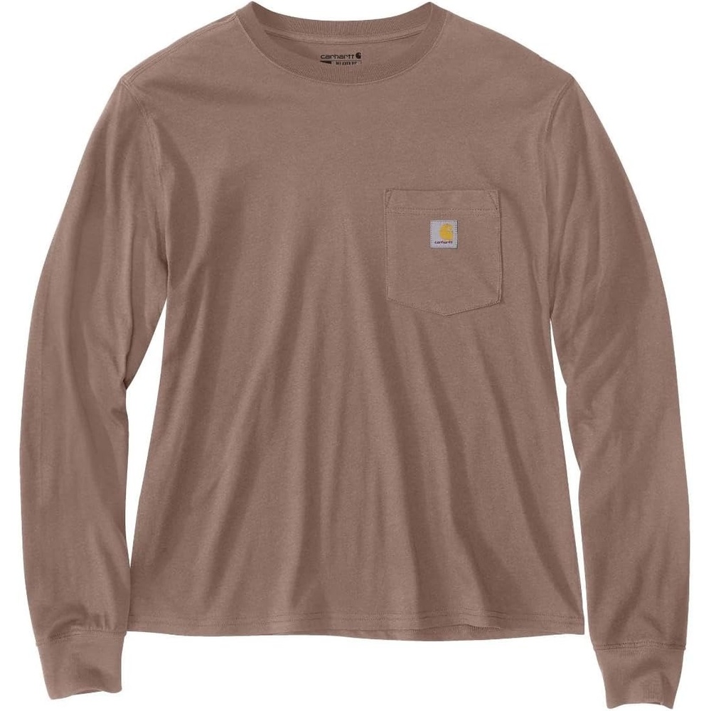image:imageCarhartt Womens Tencel Fiber Series Loose Fit LongSleeve Pocket TShirtSoft Sepia