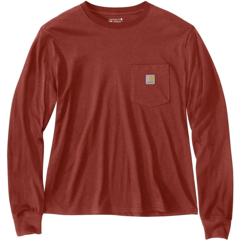 image:imageCarhartt Womens Tencel Fiber Series Loose Fit LongSleeve Pocket TShirtSpice Red